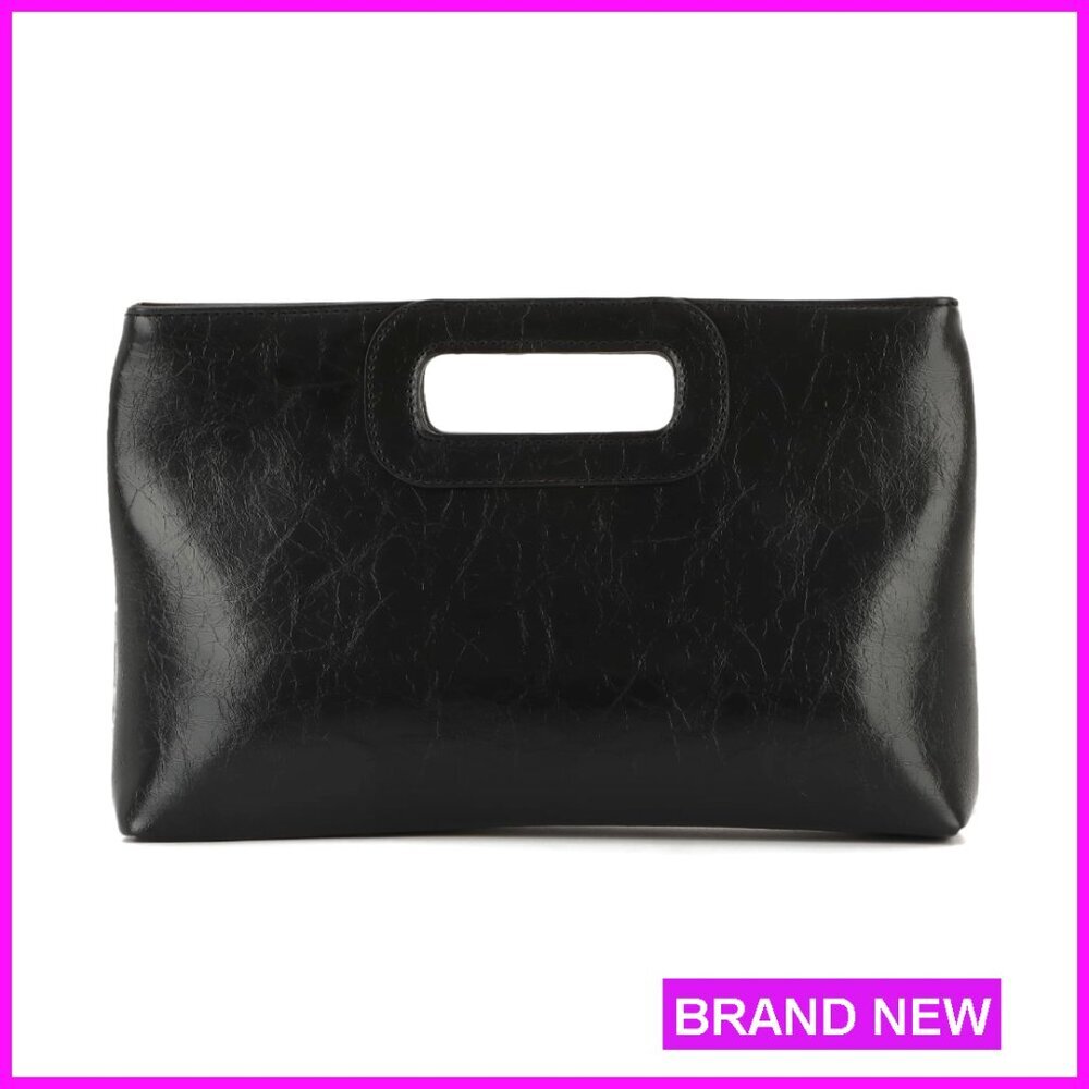 Pu Leather Evening Clutch Bag With Chain Elegant Chic Wedding Prom Handbag